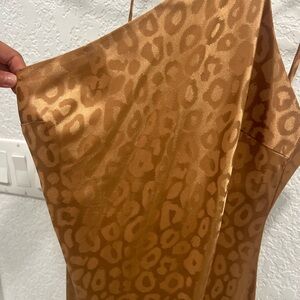 Leopard one shoulder midi dress